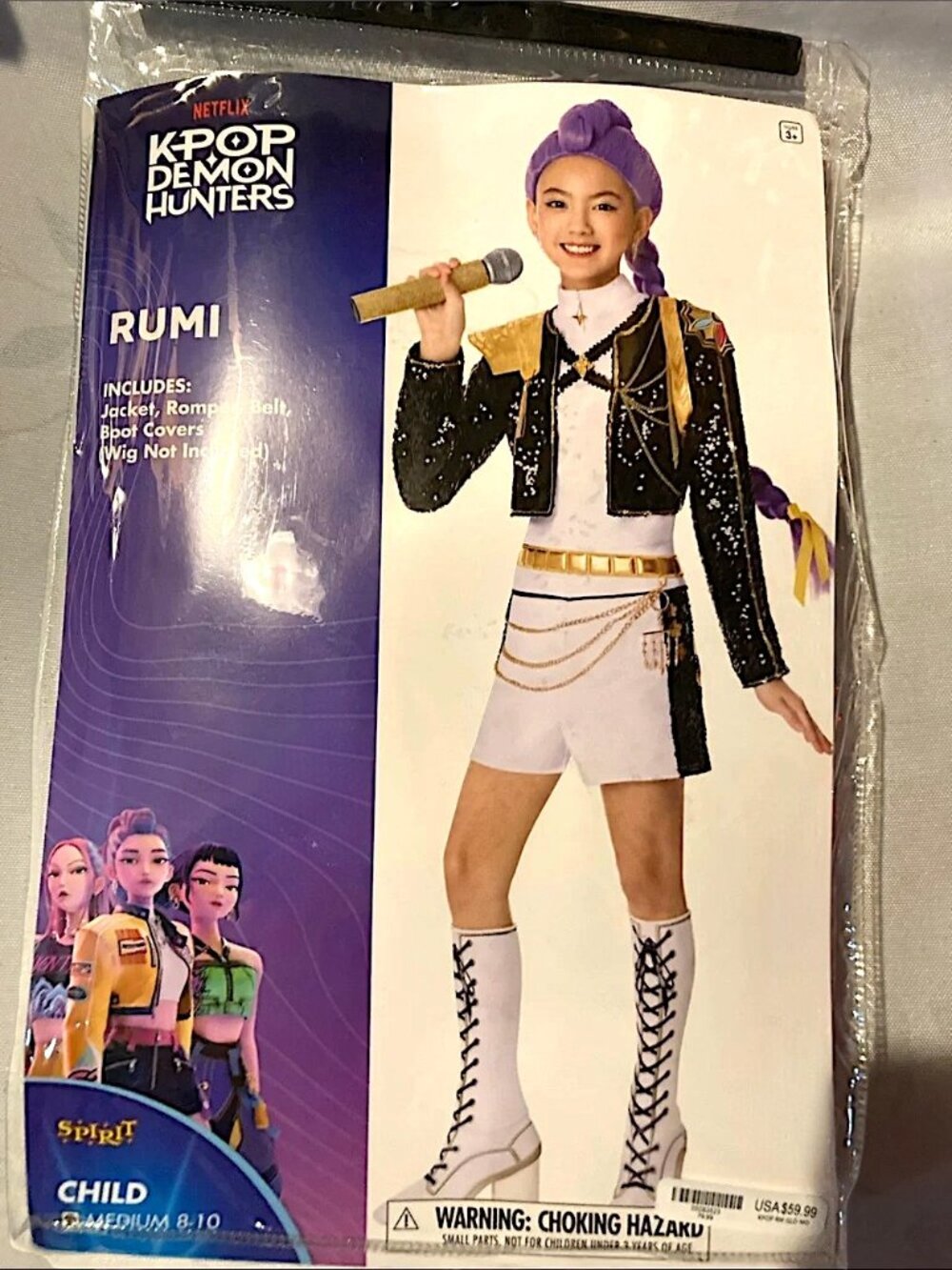 K-Pop Demon Hunters inspired Kids Rumi Golden Dress Costume NWT Child M/8-10